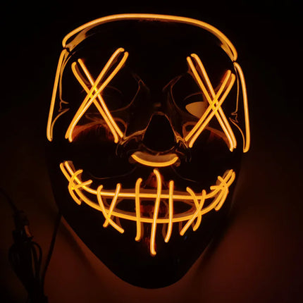 Black V Halloween Scary Glow Mask for Parties
