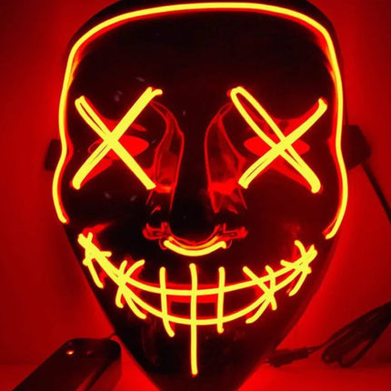Black V Halloween Scary Glow Mask for Parties