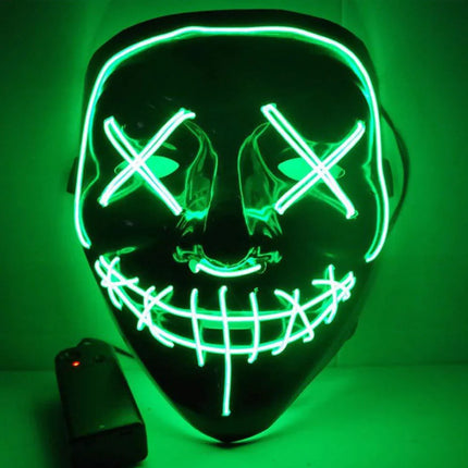 Black V Halloween Scary Glow Mask for Parties
