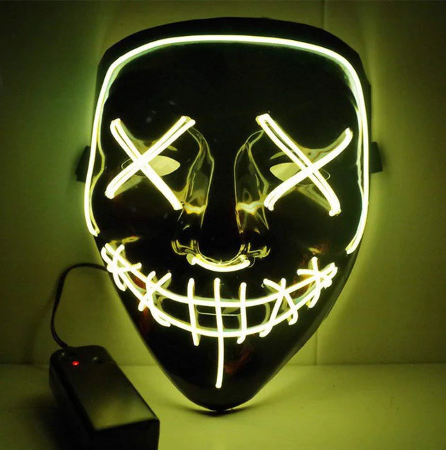 Black V Halloween Scary Glow Mask for Parties