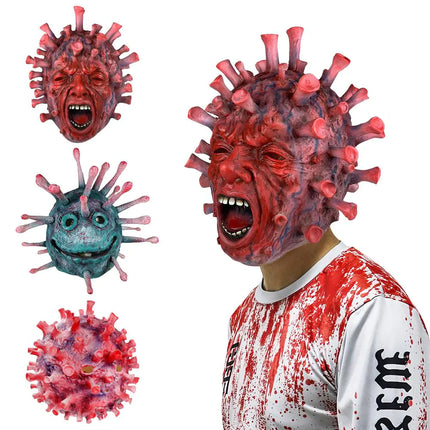 Halloween Virus Latex Mask - Coronavirus Design Headpiece